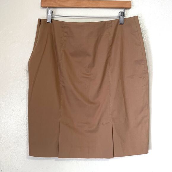 BLUMARINE Classic Cotton Pencil Skirt in Tan Size I46/US10 - Picture 3 of 11